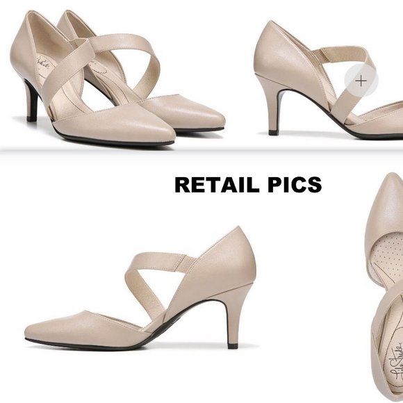 NEW! LIFE STRIDE TAUPE HEELS - Picture 1 of 7